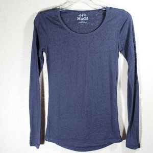 Mudd Semi Sheer Long Sleeve Blouse Top Small